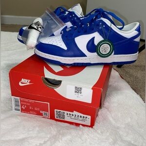 Brand new Nike Dunk Lows in the color ‘Kentucky’.